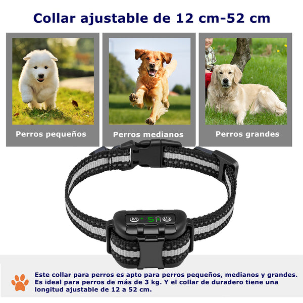 Collar antiladridos con vibración, sonido y descarga estática, collar de módulo inteligente de detección de ladridos para perros(GNABT009)
