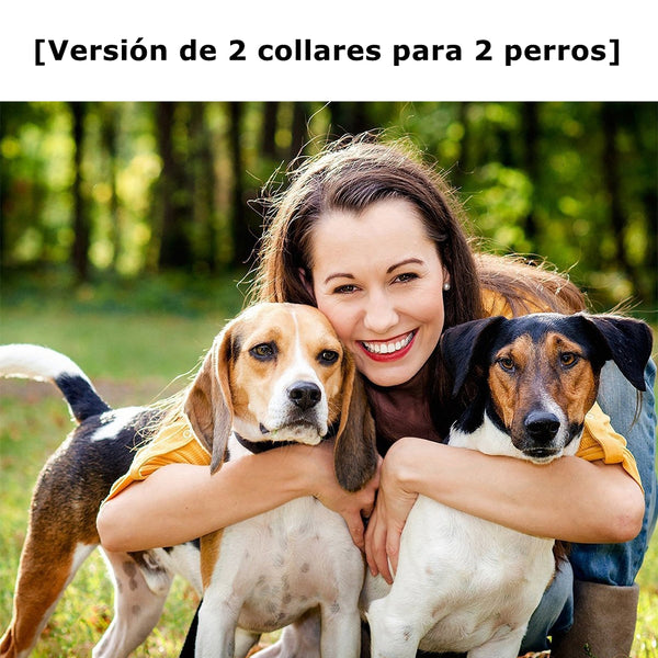 Versión de 2 Collares: Collar de adiestramiento, collar anti-ladridos, collar para perros 2 modos automático y manual(P813-2)