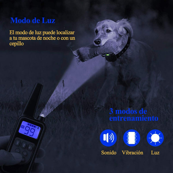 Versión de 2 Collares - Gleading Collar de Entrenamiento para Perros con Mando a Distancia de Rango de 800 metros, IP67-T8802