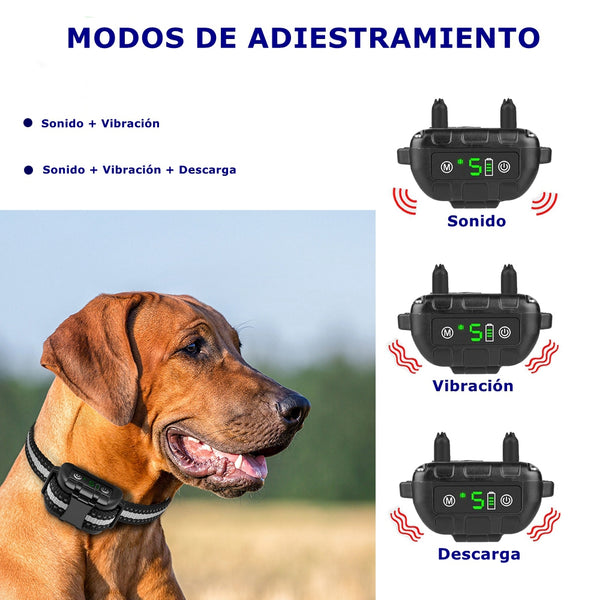 Collar antiladridos con vibración, sonido y descarga estática, collar de módulo inteligente de detección de ladridos para perros(GNABT009)