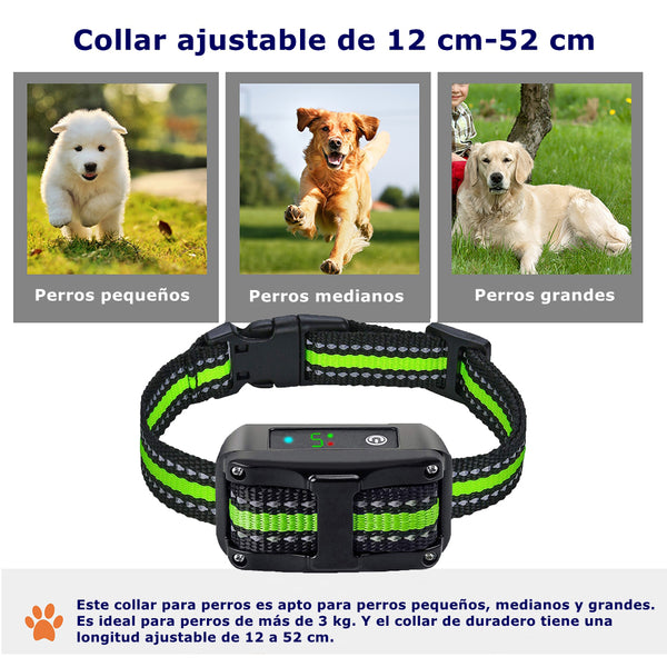 Collar antiladridos con vibración, sonido y descarga estática, collar de módulo inteligente de detección de ladridos para perros(GNABT008)