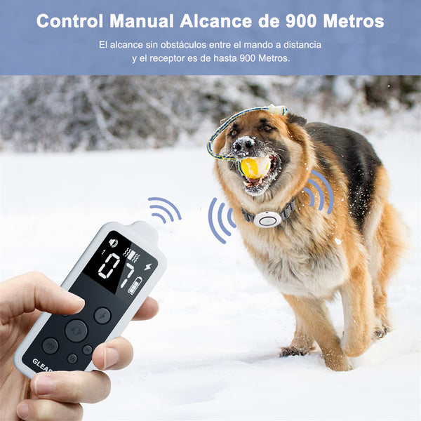 Collar de Adiestramiento para Perros con Mando a Distancia de Rango de 900 Metros, Resistente Al Agua Nivel IP67 (G880)